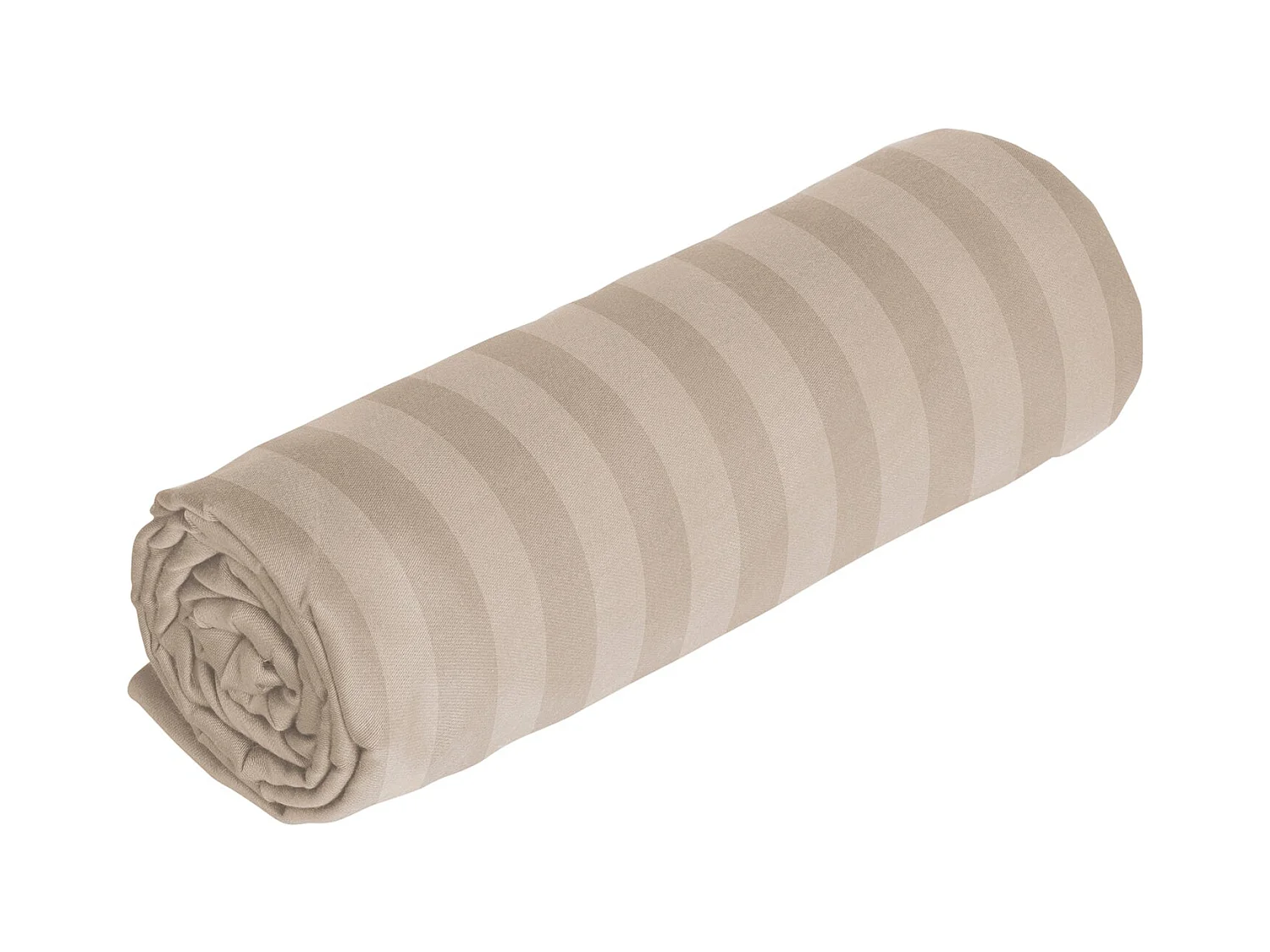 Drap housse beige rayures beige satin 200*200cm