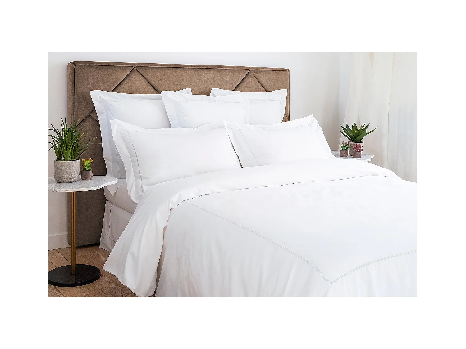 Lot de deux draps housse blanc 200*200cm