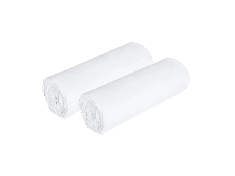 Lot de deux draps housse blanc 200*200cm