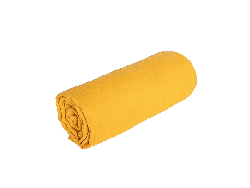 Drap housse jaune 200*200cm