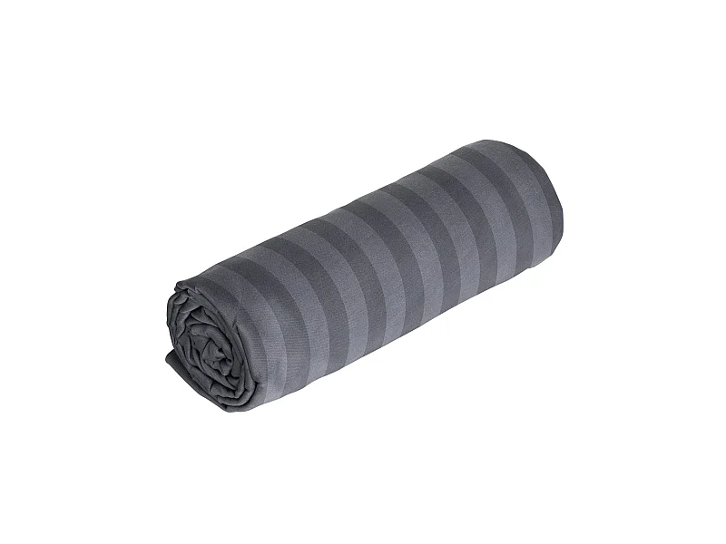 Drap housse gris rayures grises satin 180*200cm