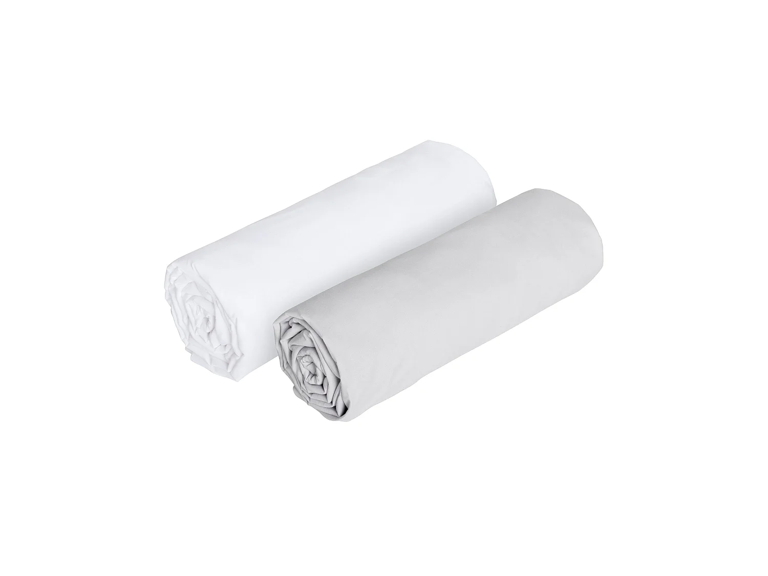 Lot de deux draps housse blanc et gris 200*200cm