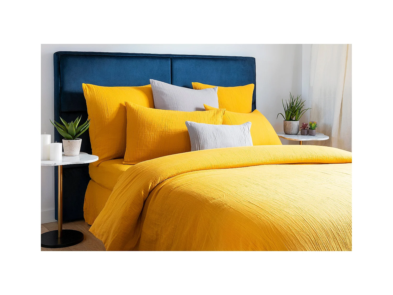 Drap housse jaune180*200cm