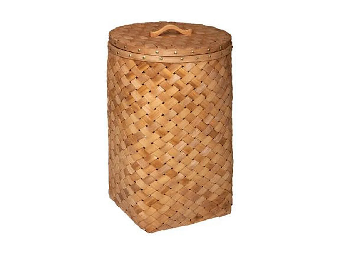 Lot de 2 Paniers à Linge "Bois" 62cm Caramel