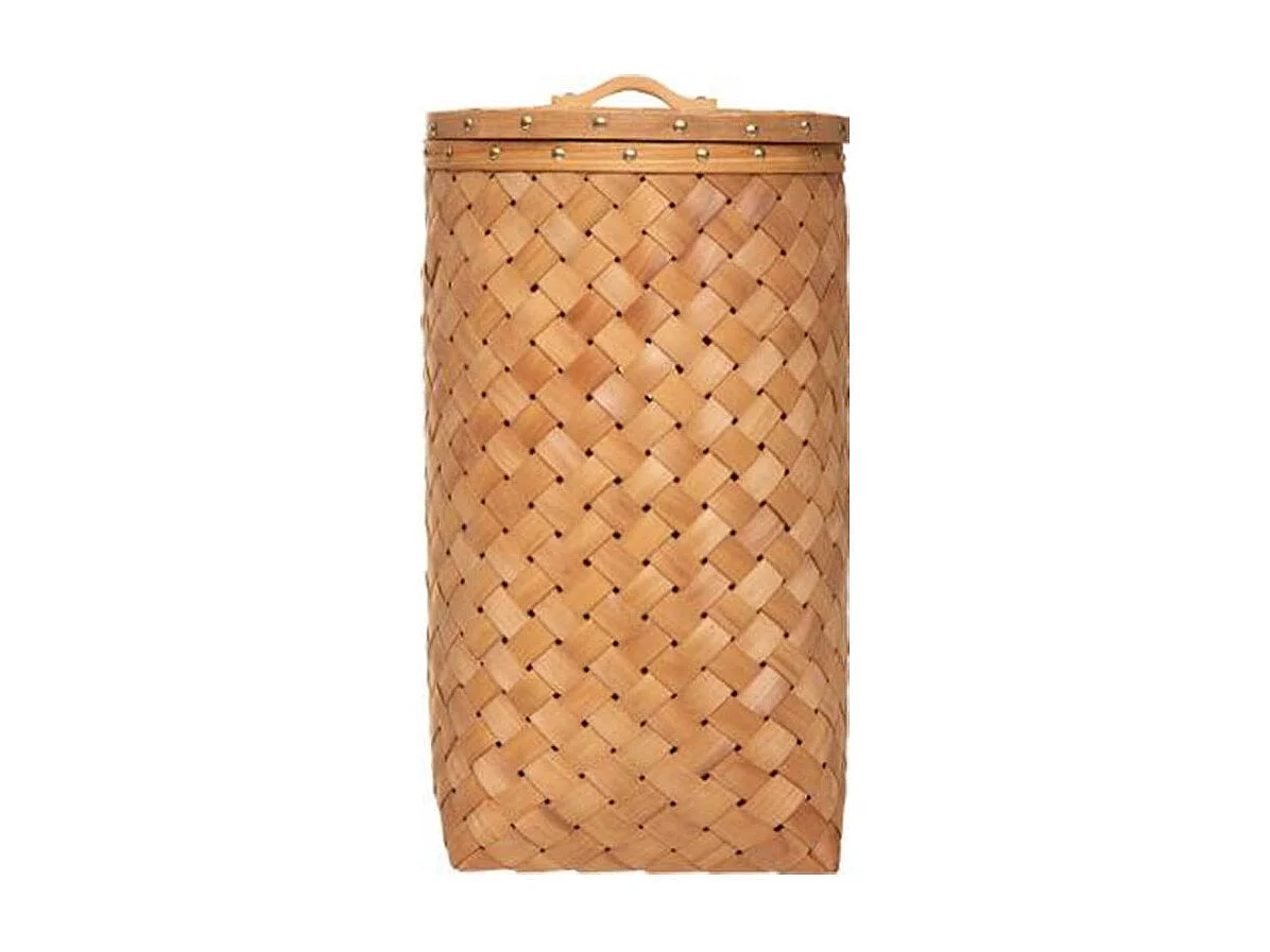 Lot de 2 Paniers à Linge "Bois" 62cm Caramel