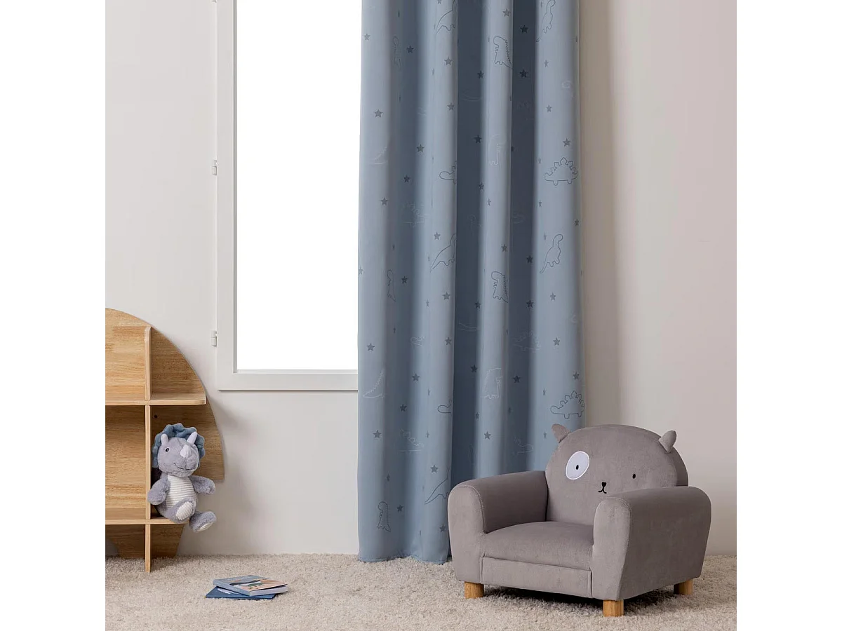 Rideau Occultant "Dino" 140x250cm Bleu