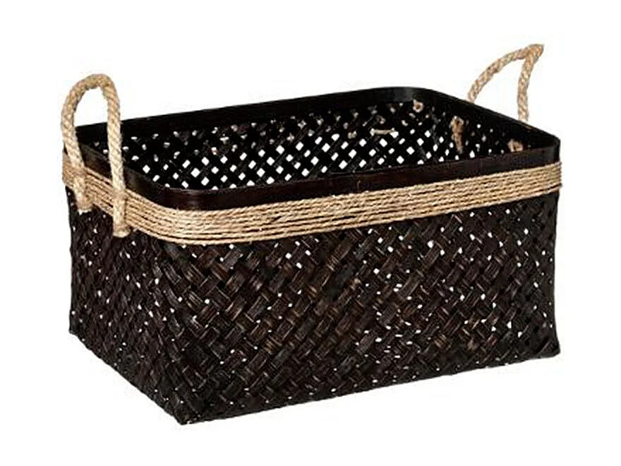Lot de 3 Paniers de Rangement "Corde" 39cm Marron