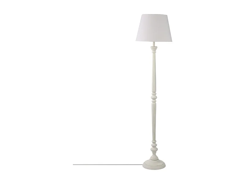 Lampadaire Design en Bois "Léo" 153cm Blanc