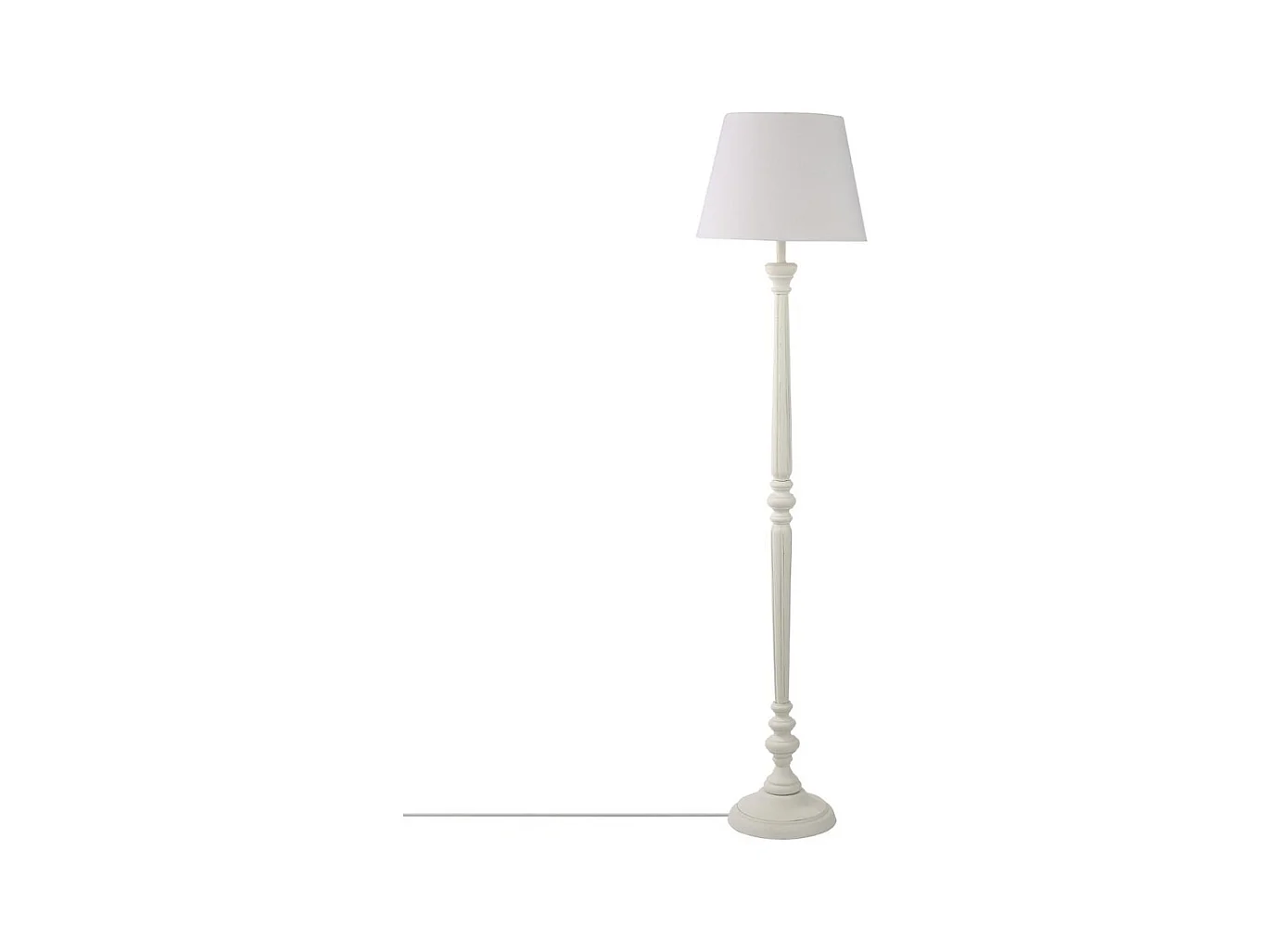 Lampadaire Design en Bois "Léo" 153cm Blanc