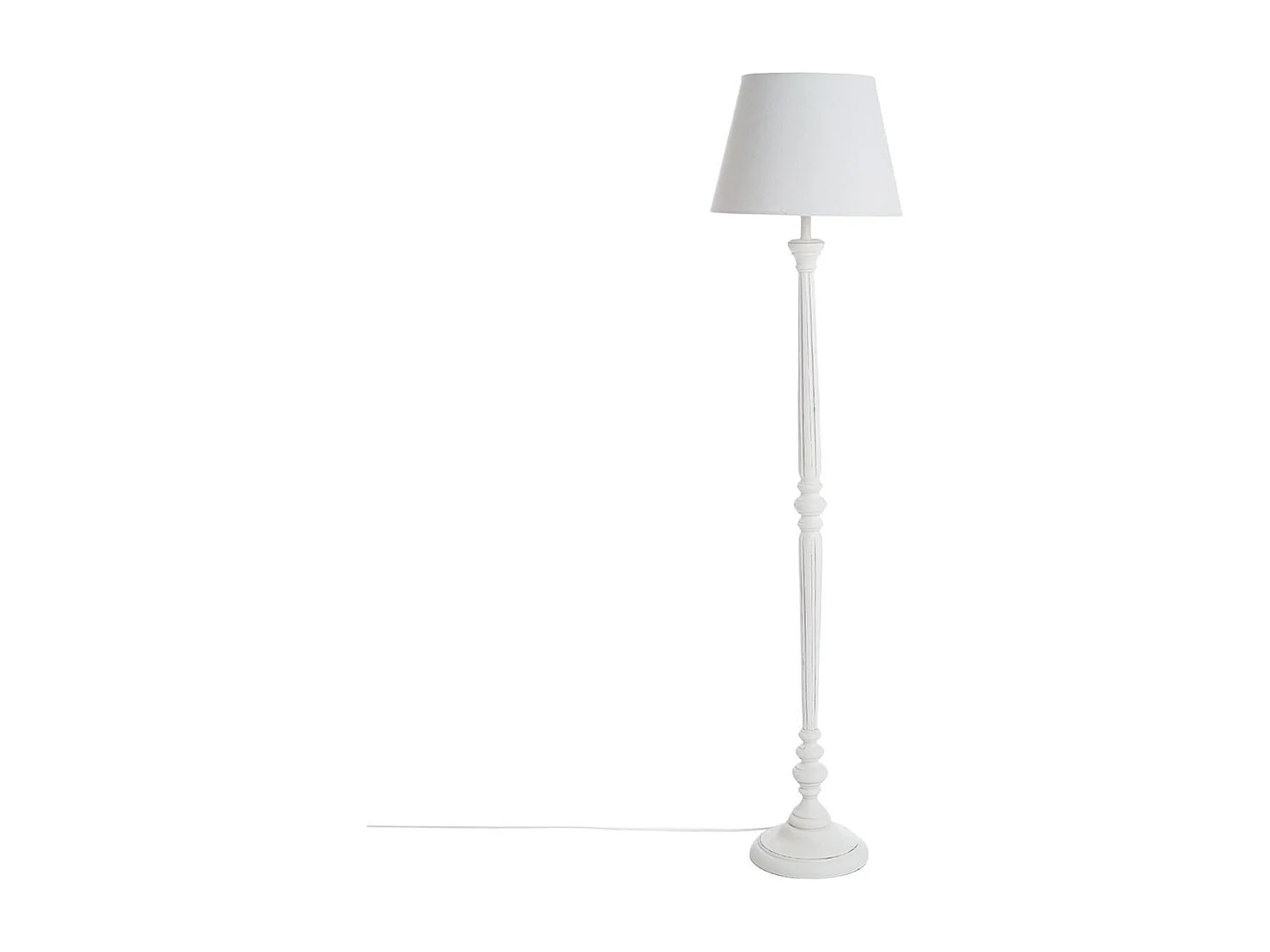 Lampadaire Design en Bois "Léo" 153cm Blanc