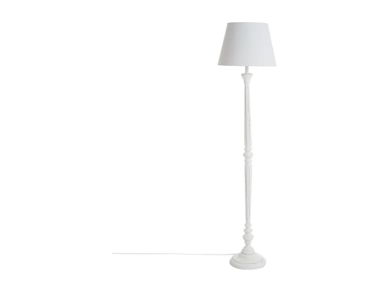 Lampadaire Design en Bois "Léo" 153cm Blanc