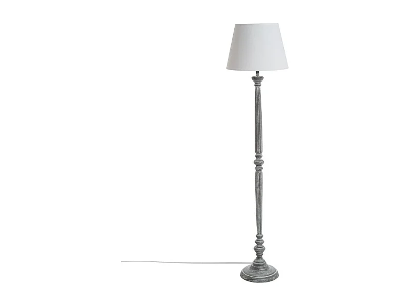 Lampadaire Design en Bois "Léo" 153cm Gris