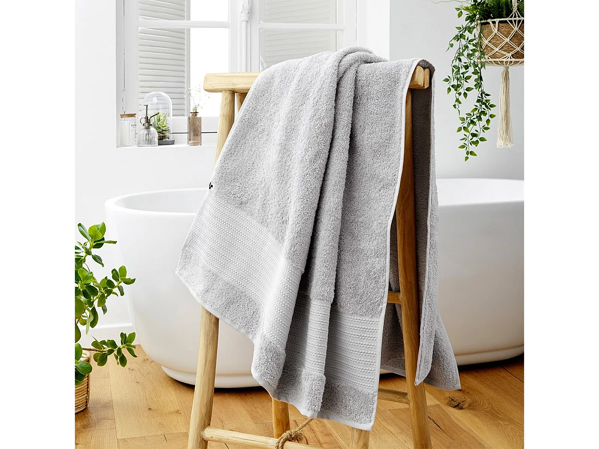 EMMA - Serviette de Bain 90x150cm en Coton Bio Coloris Nuage