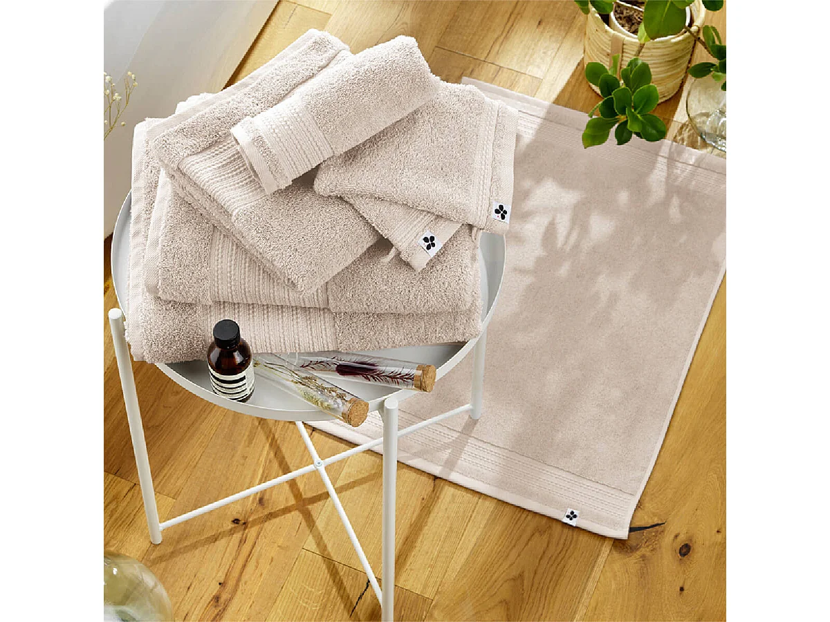 EMMA - Serviette de Toilette 50x90cm en Coton Bio Coloris Pampa