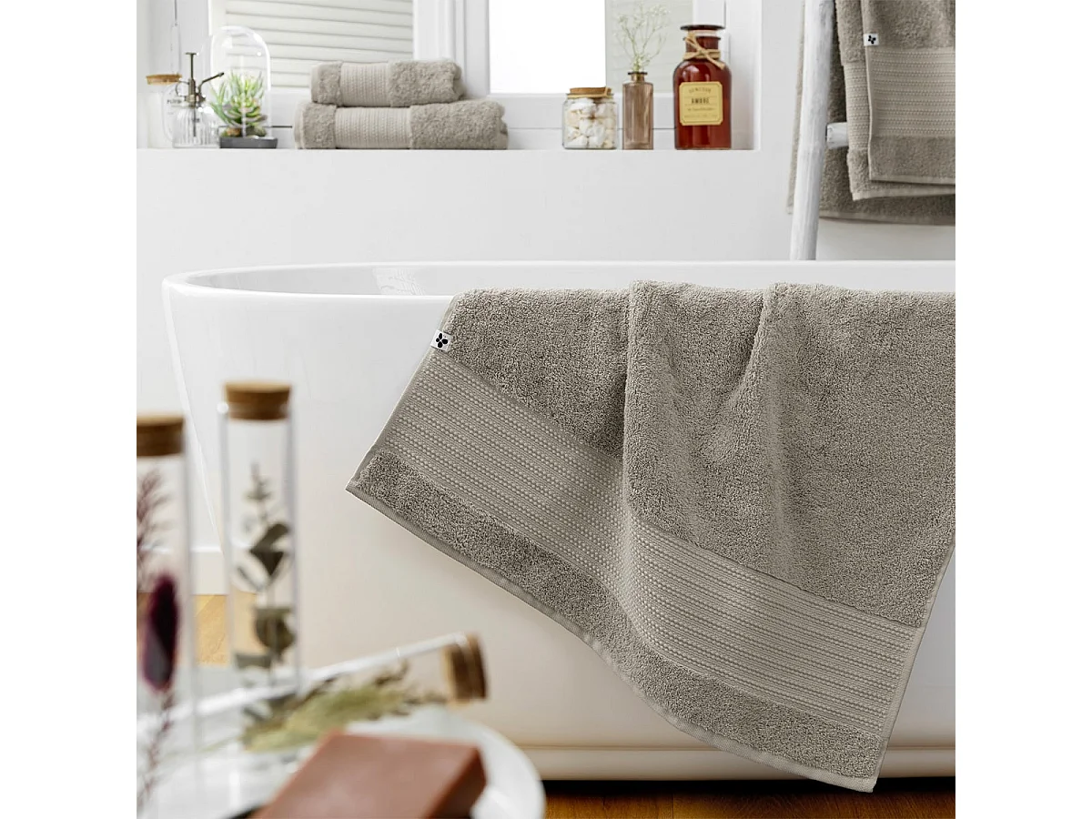 EMMA - Serviette de Douche 70x130cm en Coton Bio Coloris Argile