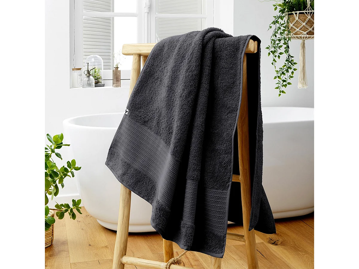 EMMA - Serviette de Bain 90x150cm en Coton Bio Coloris Orage