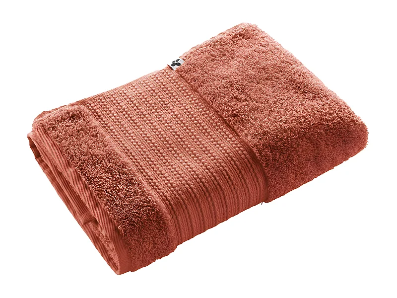 EMMA - Serviette de Douche 70x130cm en Coton Bio Coloris Terracotta