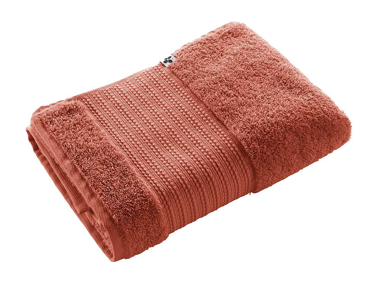 EMMA - Serviette de Douche 70x130cm en Coton Bio Coloris Terracotta