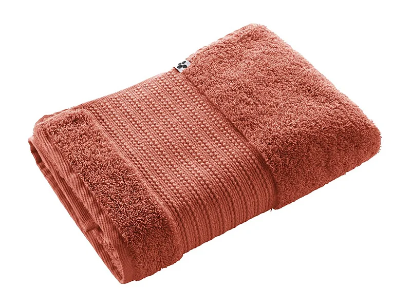EMMA - Serviette de Douche 70x130cm en Coton Bio Coloris Terracotta