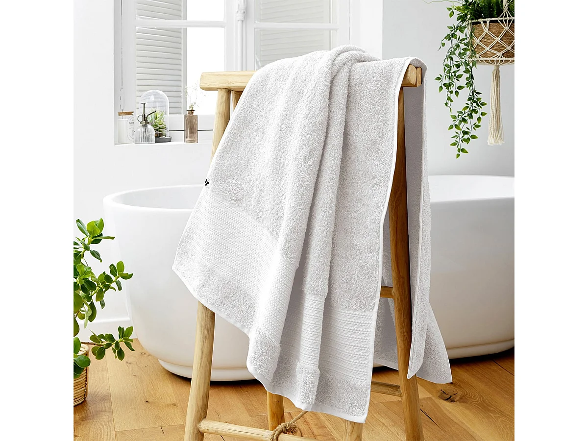 EMMA - Serviette de Bain 90x150cm en Coton Bio Coloris Chantilly