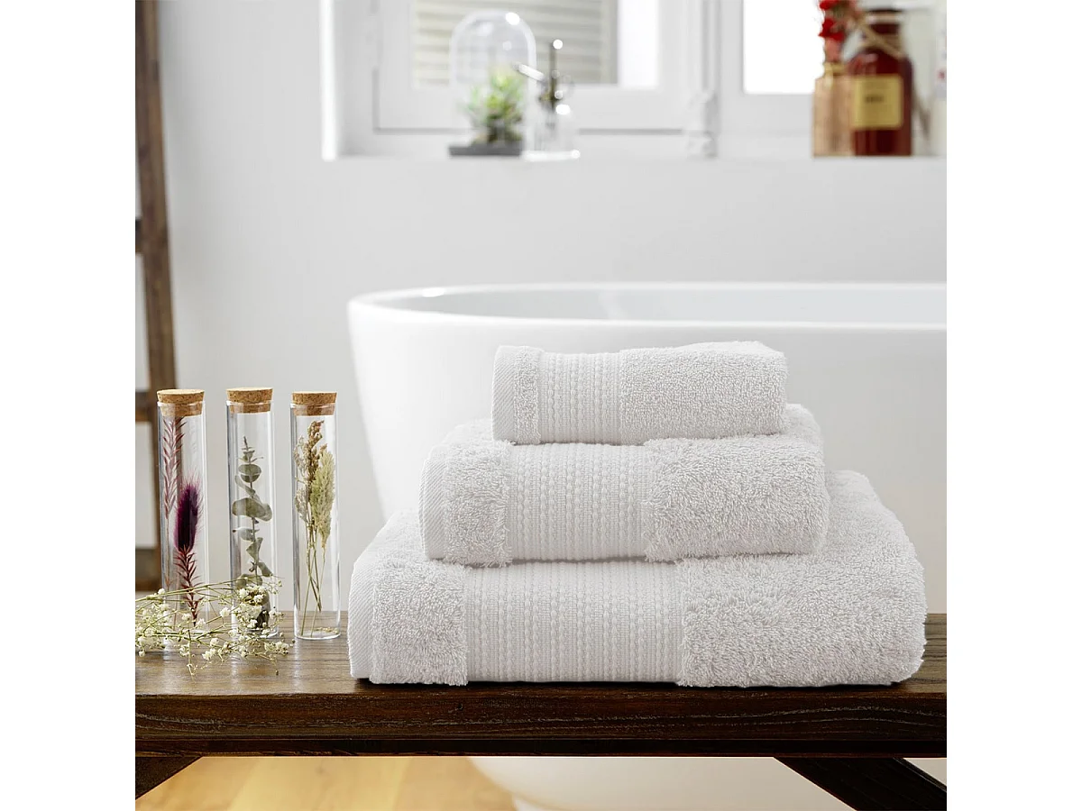 EMMA - Serviette de Bain 90x150cm en Coton Bio Coloris Chantilly