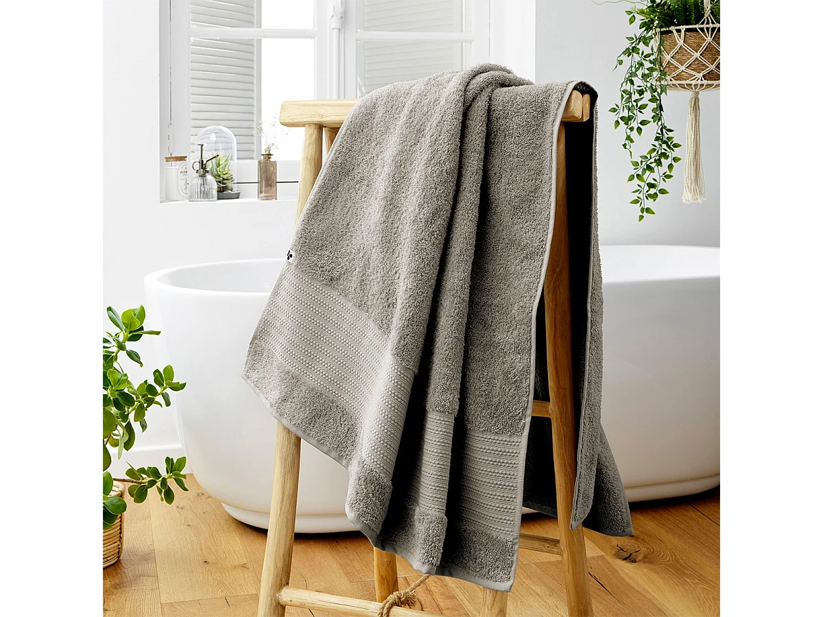 EMMA - Serviette de Bain 90x150cm en Coton Bio Coloris Argile