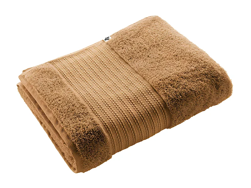 EMMA - Serviette de Douche 70x130cm en Coton Bio Coloris Camel