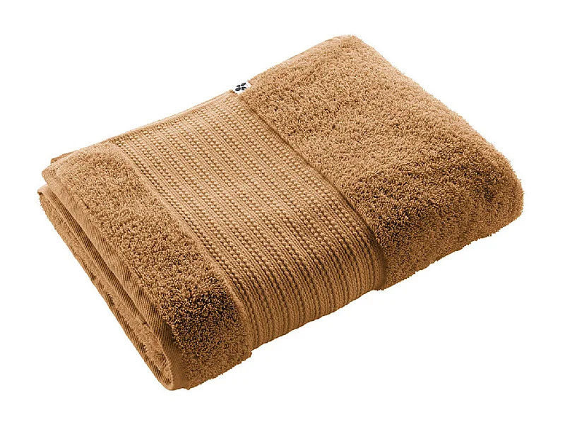 EMMA - Serviette de Douche 70x130cm en Coton Bio Coloris Camel