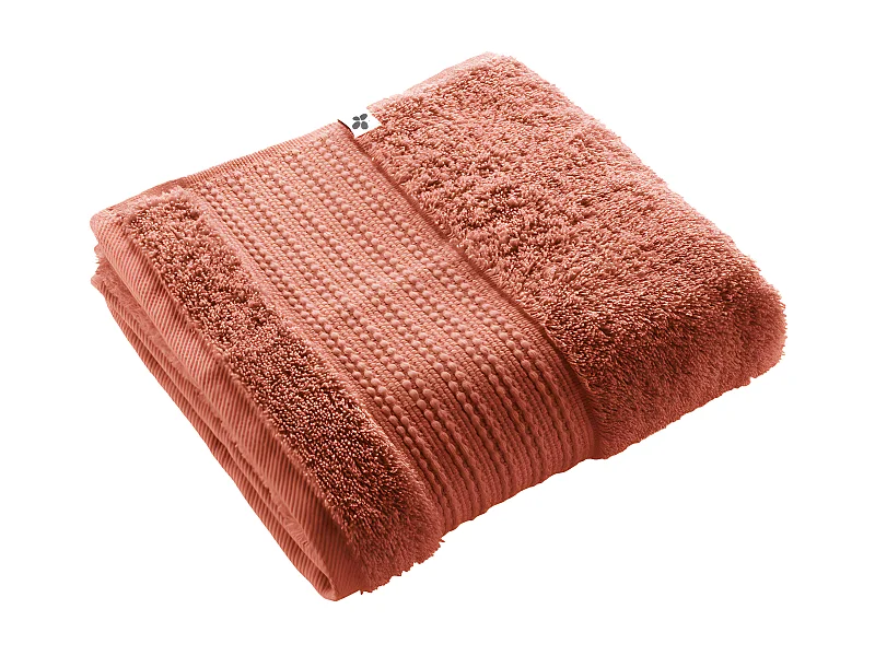 EMMA - Serviette de Toilette 50x90cm en Coton Bio Coloris Terracotta