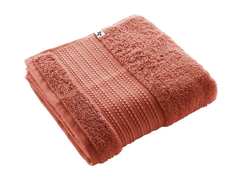 EMMA - Serviette de Toilette 50x90cm en Coton Bio Coloris Terracotta