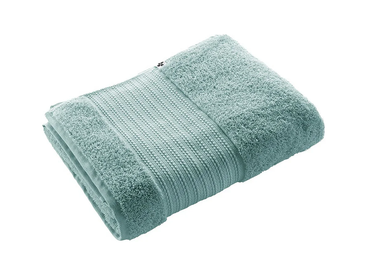 EMMA - Serviette de Bain 90x150cm en Coton Bio Coloris Bleu Glacier