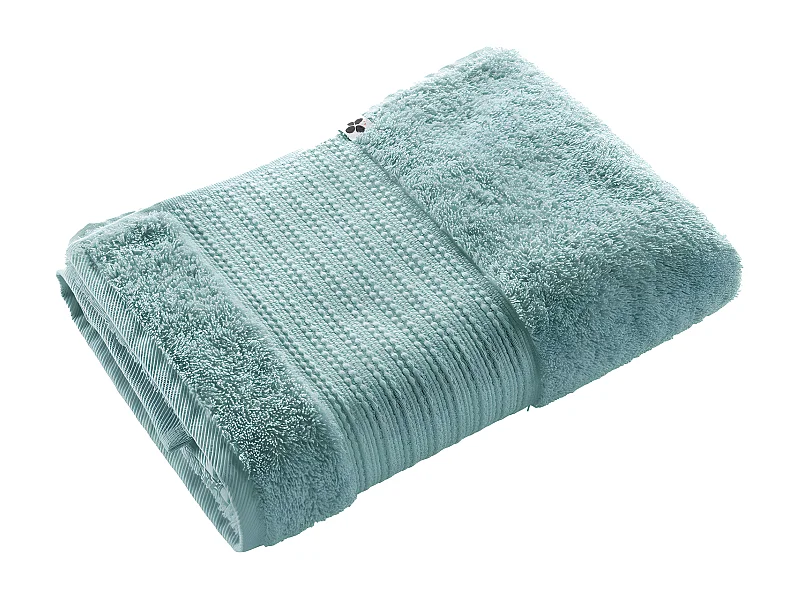 EMMA - Serviette de Douche 70x130cm en Coton Bio Coloris Bleu Glacier