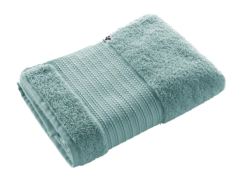 EMMA - Serviette de Douche 70x130cm en Coton Bio Coloris Bleu Glacier
