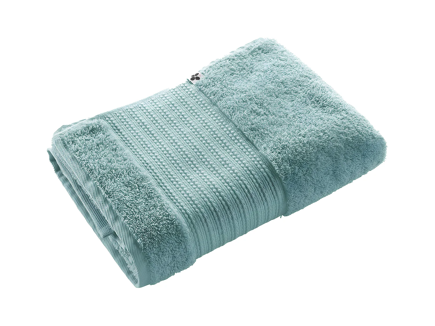 EMMA - Serviette de Douche 70x130cm en Coton Bio Coloris Bleu Glacier
