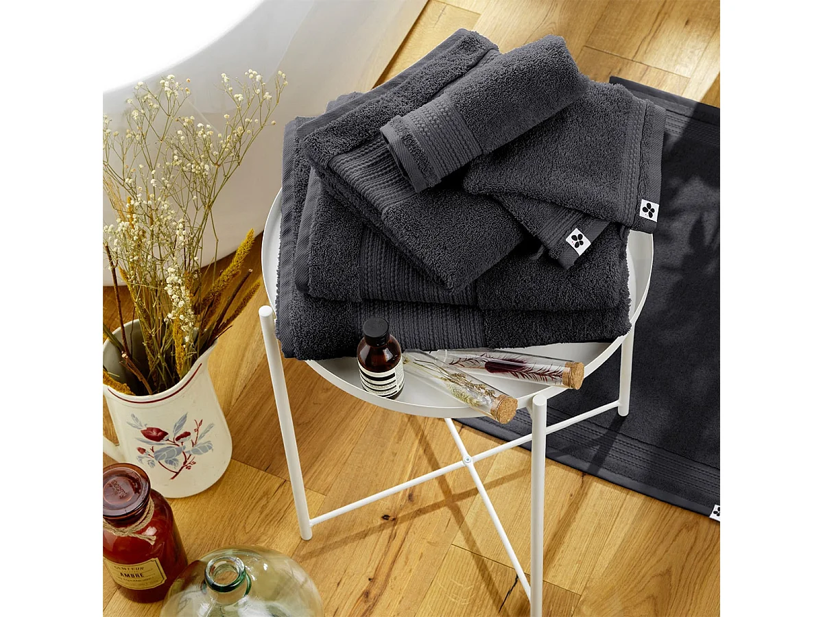 EMMA - Serviette de Toilette 50x90cm en Coton Bio Coloris Orage