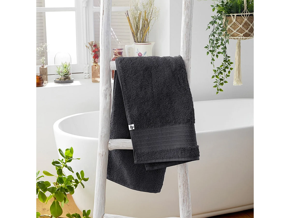 EMMA - Serviette de Toilette 50x90cm en Coton Bio Coloris Orage