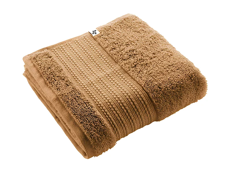 EMMA - Serviette de Toilette 50x90cm en Coton Bio Coloris Camel