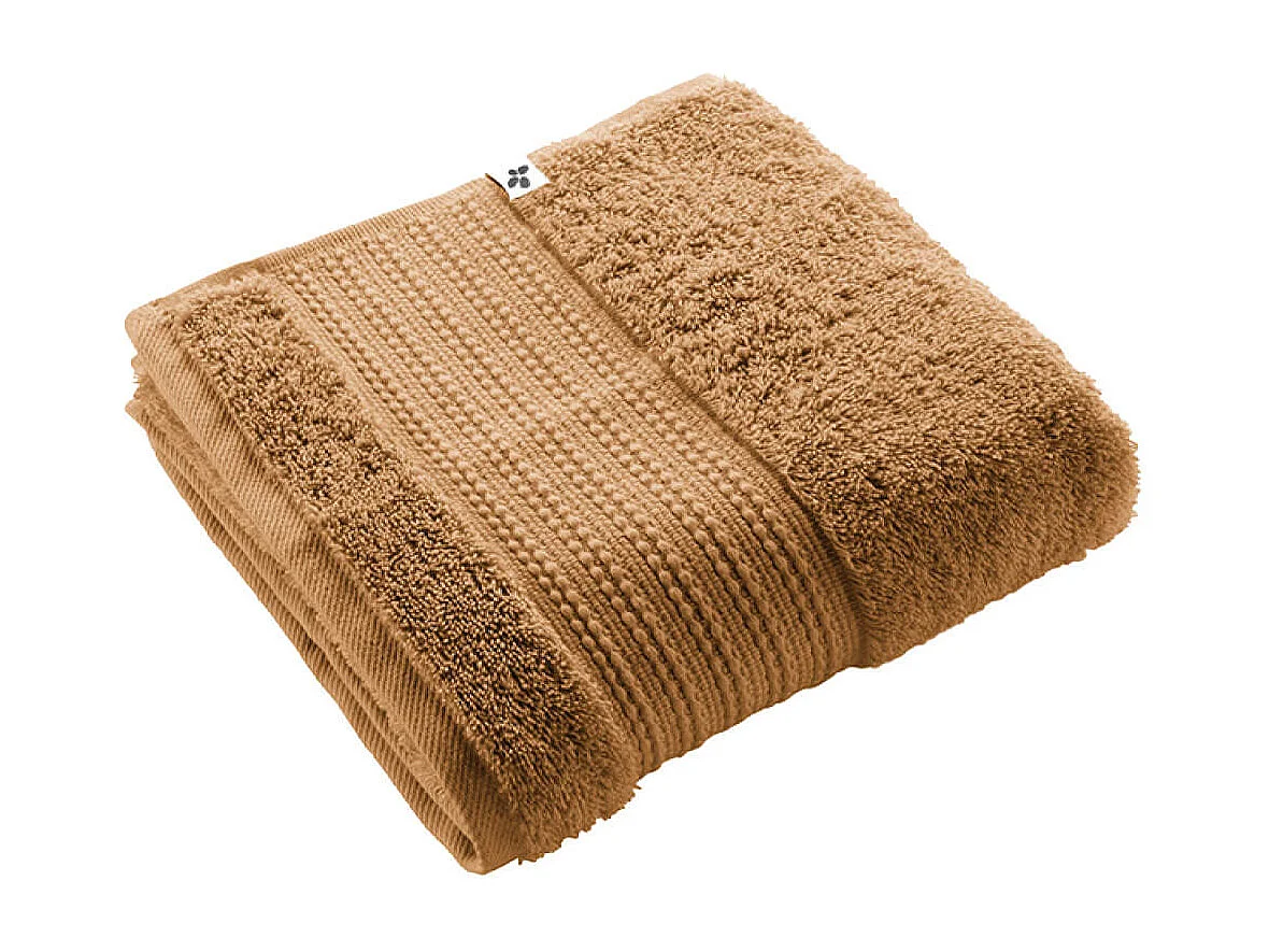 EMMA - Serviette de Toilette 50x90cm en Coton Bio Coloris Camel