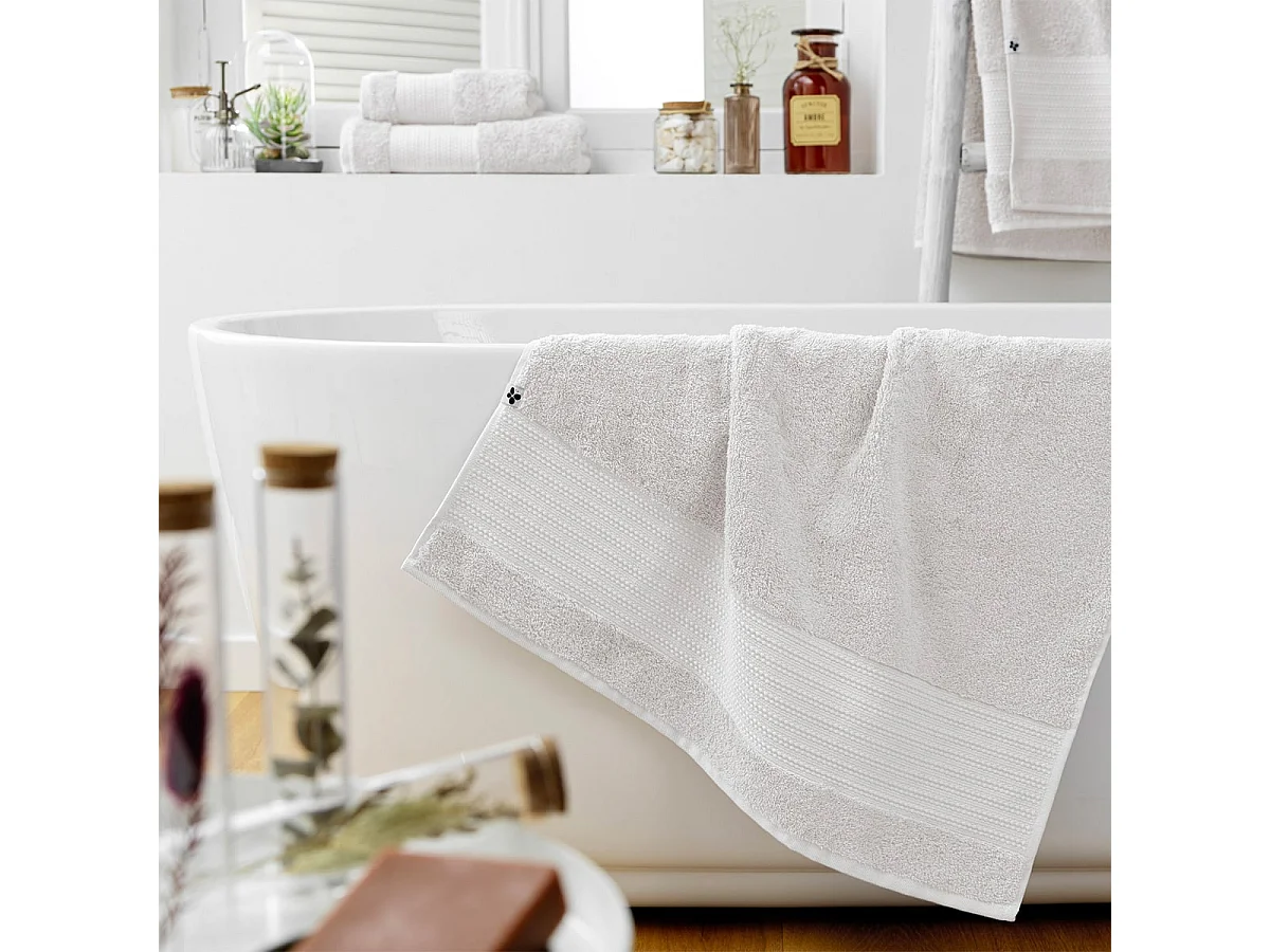 EMMA - Serviette de Douche 70x130cm en Coton Bio Coloris Chantilly