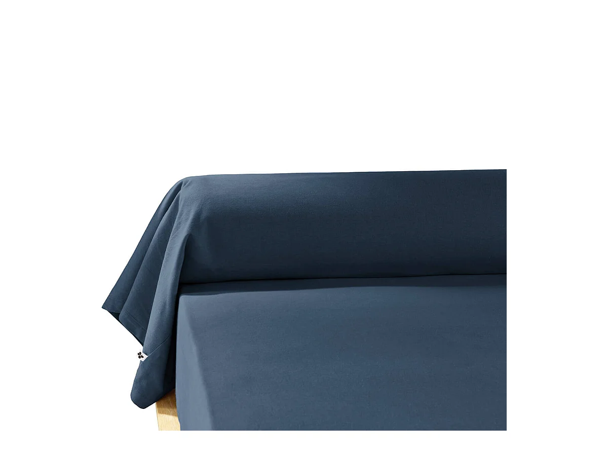 HEDDA - Taie de Traversin 43x185cm Flanelle de Coton Coloris Nuit