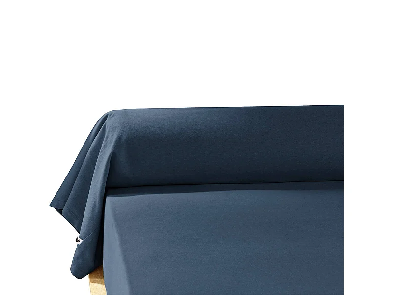 HEDDA - Taie de Traversin 43x185cm Flanelle de Coton Coloris Nuit