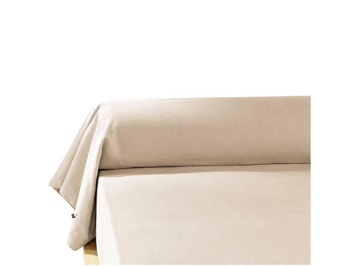 HEDDA - Taie de Traversin 43x185cm Flanelle de Coton Coloris Sable