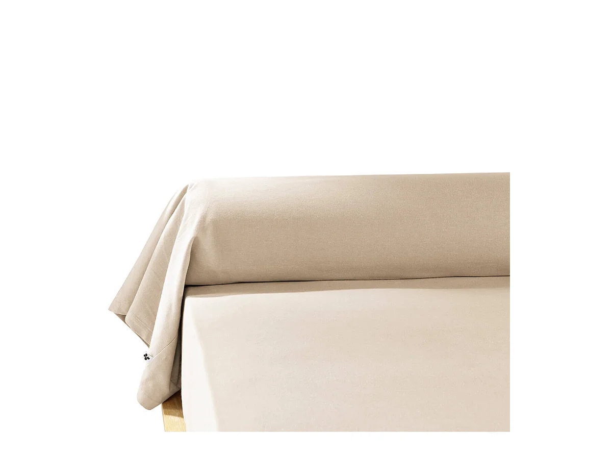 HEDDA - Taie de Traversin 43x185cm Flanelle de Coton Coloris Sable