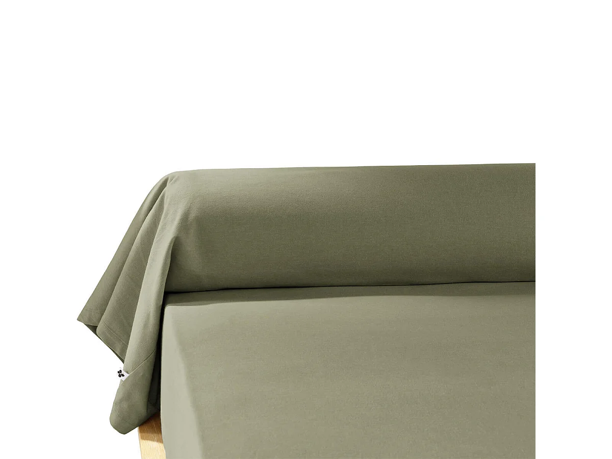 HEDDA - Taie de Traversin 43x185cm Flanelle de Coton Coloris Romarin