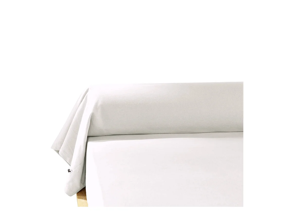 HEDDA - Taie de Traversin 43x185cm Flanelle de Coton Coloris Neige