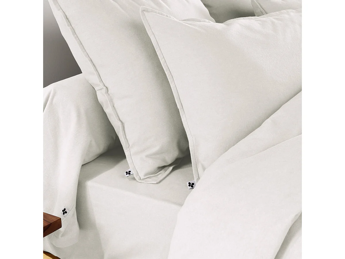 HEDDA - Taie de Traversin 43x185cm Flanelle de Coton Coloris Neige