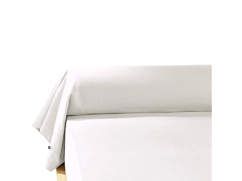HEDDA - Taie de Traversin 43x185cm Flanelle de Coton Coloris Neige