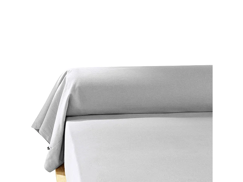 HEDDA - Taie de Traversin 43x185cm Flanelle de Coton Coloris Brume