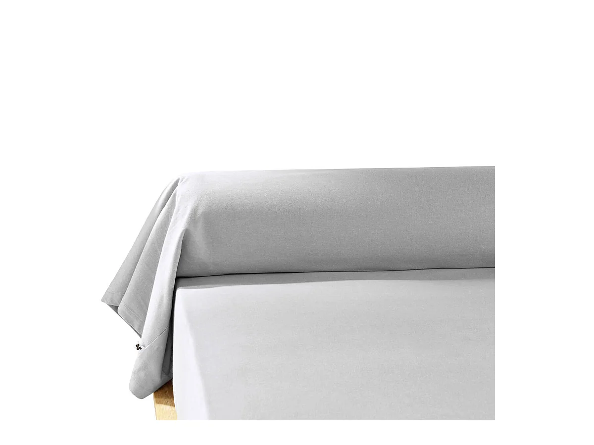 HEDDA - Taie de Traversin 43x185cm Flanelle de Coton Coloris Brume