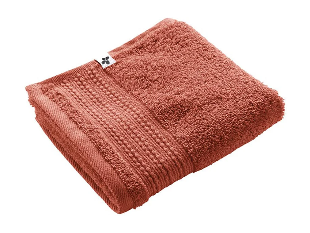 EMMA - Serviette Invité 30x50cm en Coton Bio Coloris Terracotta